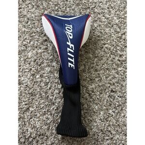 Top Flite Driver Headcover Golf Club Head Cover Blue White
